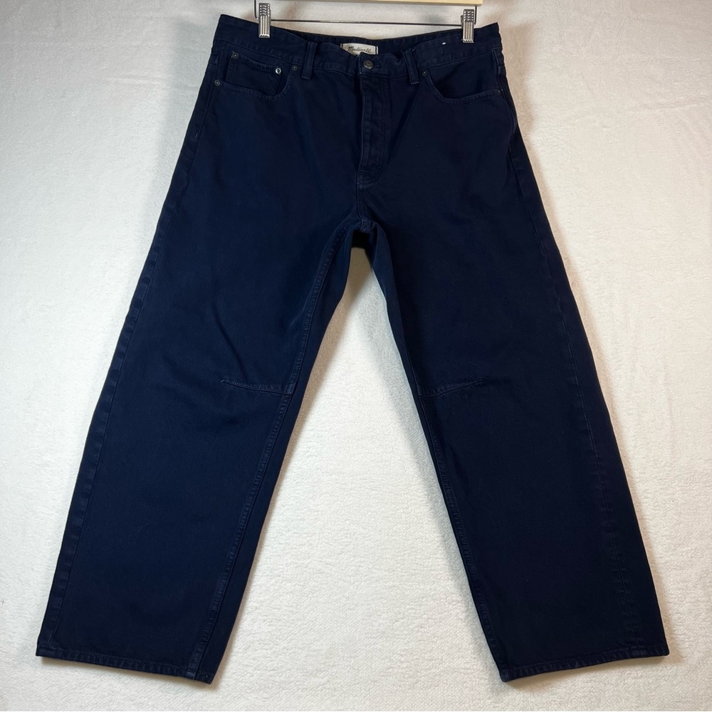 Madewell Women's Darted Barrel-Leg Jean Dark Navy Size 30